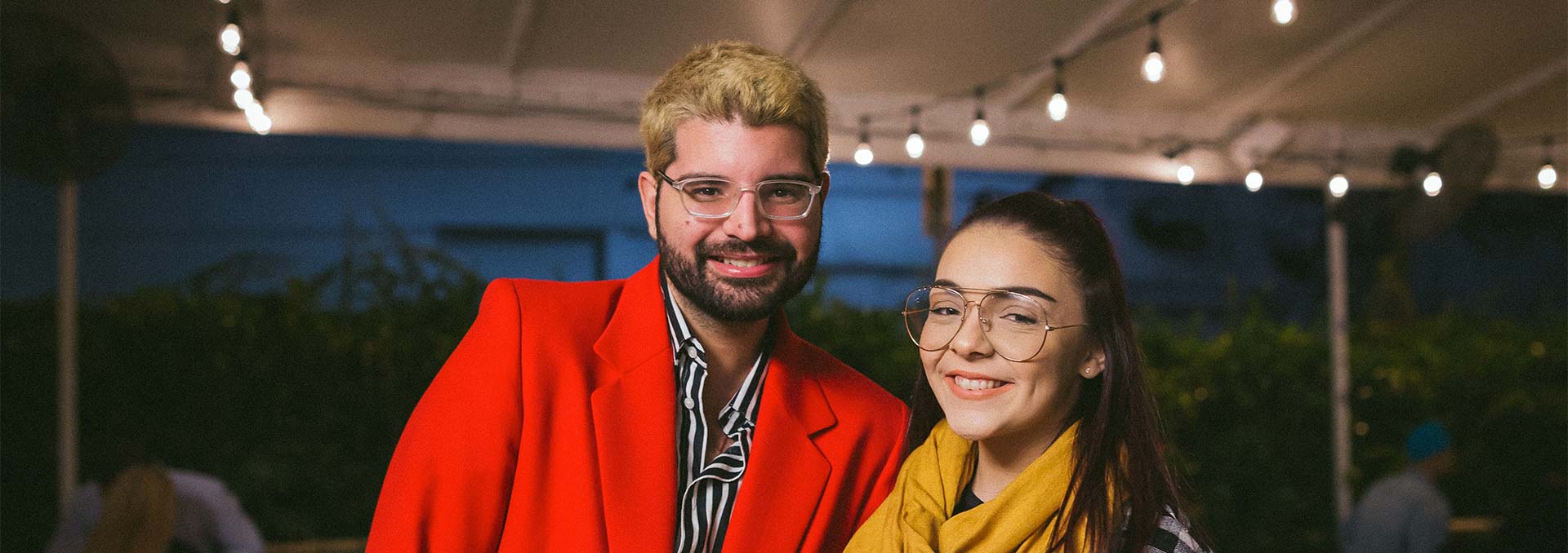 Couple smiling at camera