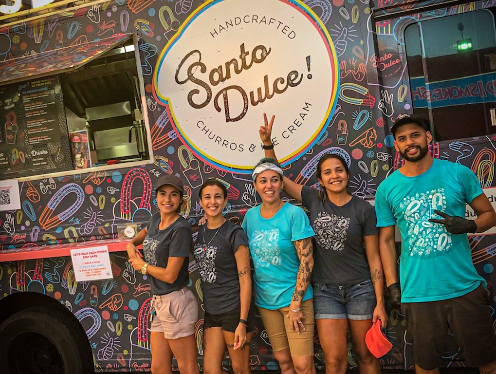 Santo Dulce! Team photo in front of the Santo Dulce! food truck
